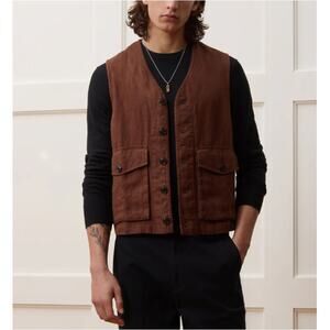 Men's Brown Button-Up Vest